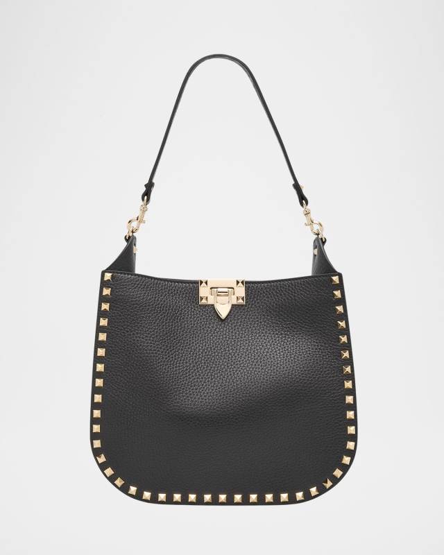 Rockstud Small Calfskin Hobo Bag